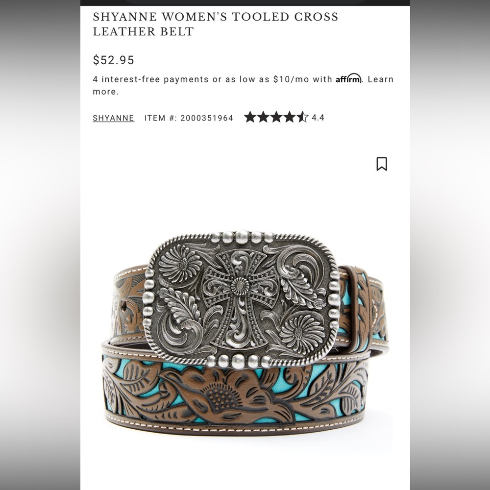 Shyanne Brown Leather Belt with Silver and Turquoise Accents